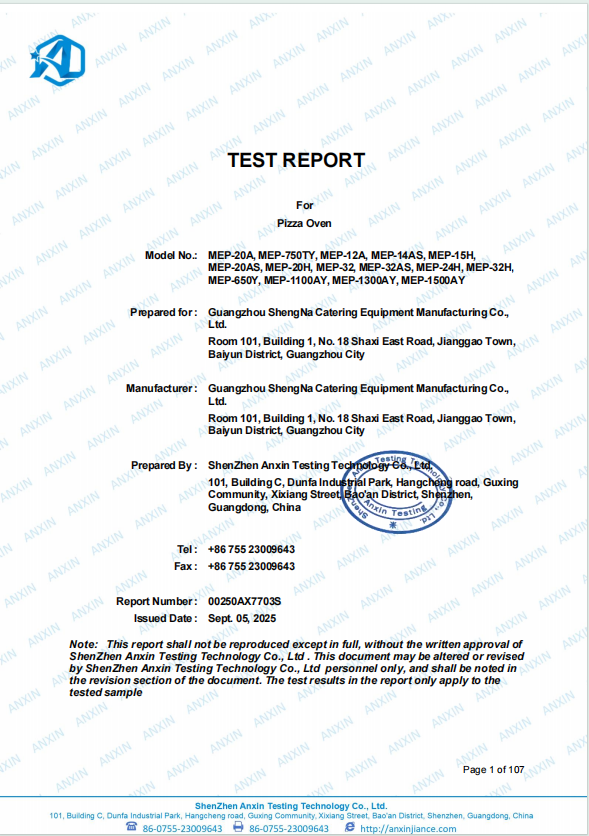 00250AX7703S   1.LVD报告--ShengNa 380V披萨炉